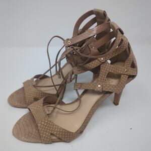 Vince Camuto Suede Snake Print Leather Heels Womens Size 8.5